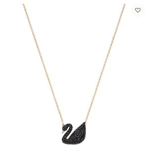 Swarovski Iconic Swan pendantSwan, Black, Rose gold-tone plated